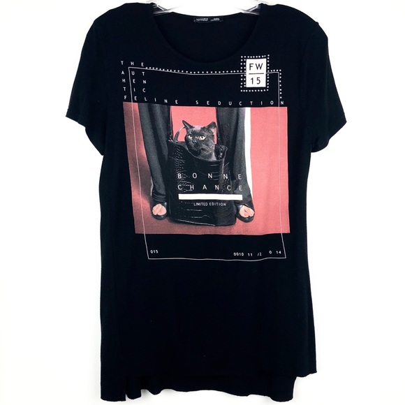 Zara Tops - Zara | Cat Feline Graphic Tee